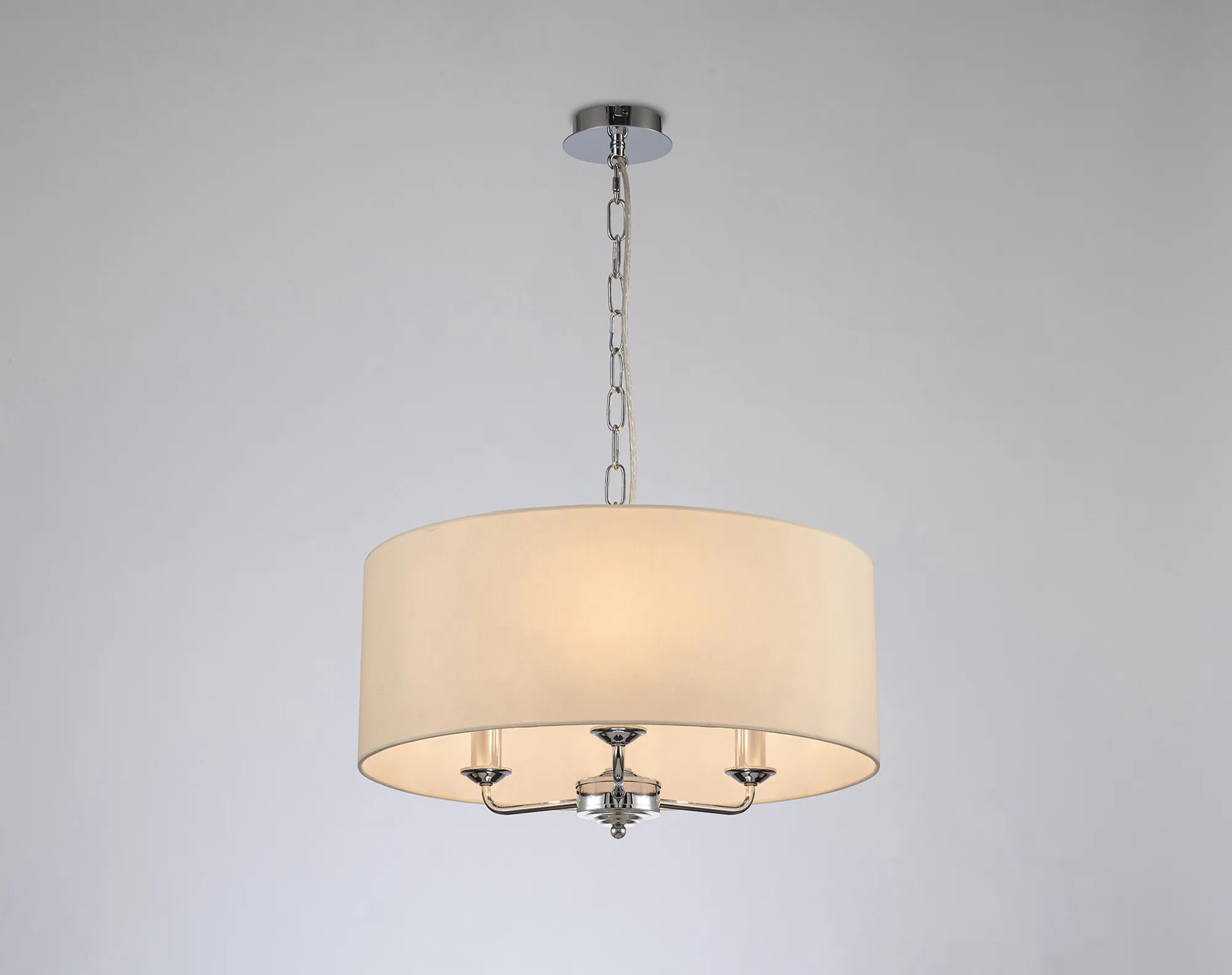 Banyan 50cm 3 Light Pendant Polished Chrome, Ivory Pearl/White DK0023  Deco Banyan